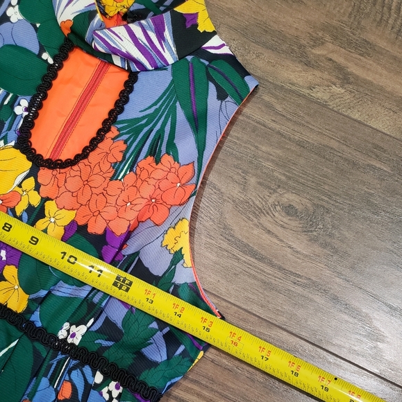 Vintage 1960s Vietnamese Floral Mod Maxi Dress Size 6 - Picture 5 of 9